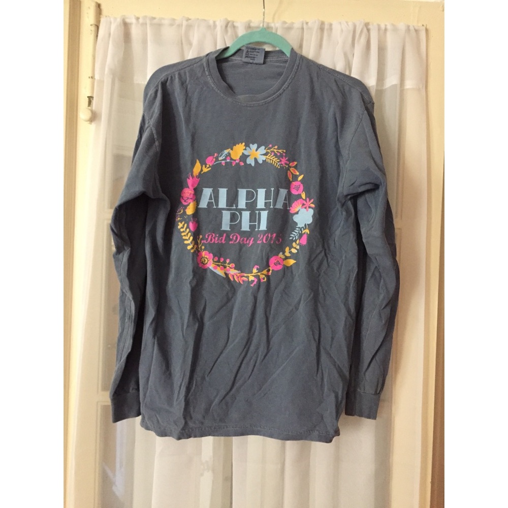 Alpha phi comfort colors floral long sleeve